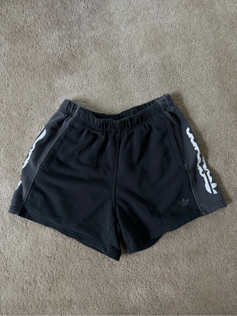 adidas Black Athletic Women's Shorts with White Side Logo